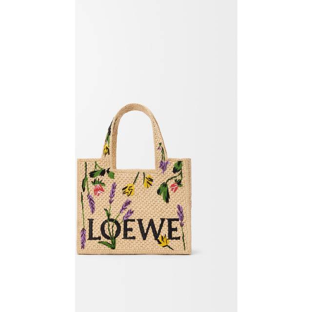 Sac LOEWE Font en raphia et cuir - Beige - Taille Unique