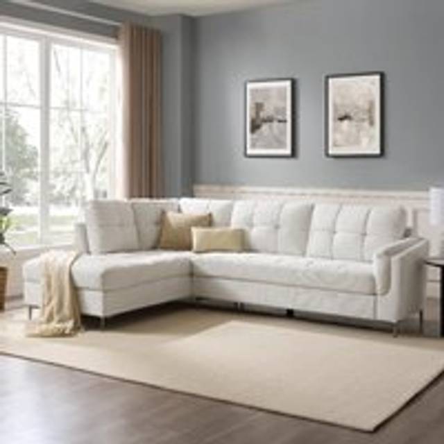 Rose Left-Hand Corner Sofa - Cream - 4 Person