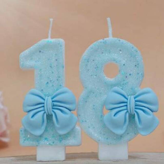 SHEIN 1pc Birthday Candle Numbers, Blue Digit 0-9 Candles, Romantic Party Favorite Digit Cake Decoration Candles, Holiday Anniversary Party Cake Digit Candl