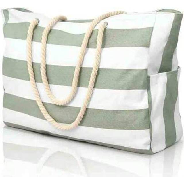 SHEIN 1pc Beach Bag, Waterproof, Large Zip Tote, Foldable And Convenient, Suitable For Outdoor, Shopping, Camping And Travelling