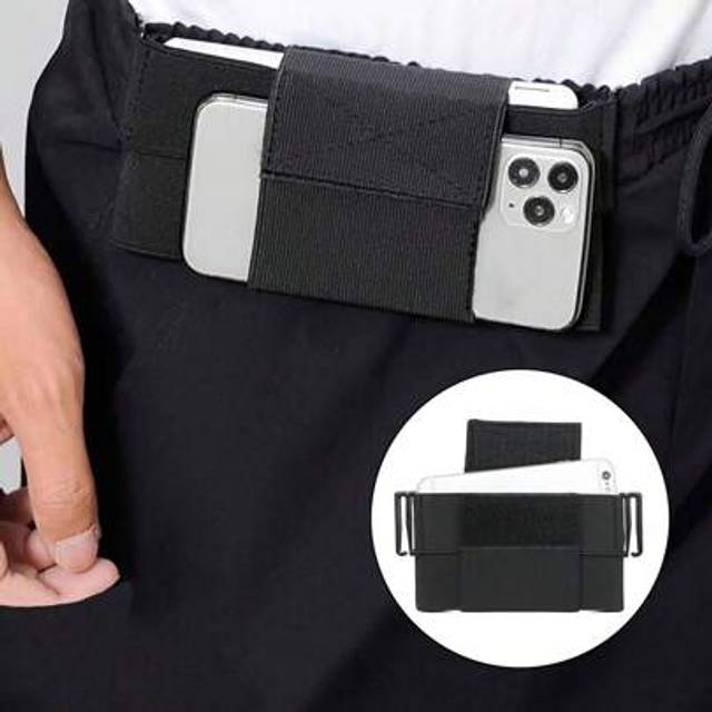 SHEIN 1PC Sports Invisible Mobile Phone Waist Bag Portable Waist Bag Outdoor Work Elastic Mobile Phone Bag Multi-Layer Storage Bag Sling Bag Bum Bag Commute