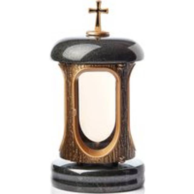 Large Granite Memorial Lantern Funeral Cemetery Grave Ornaments - Gold - One Size