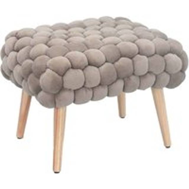 Artemis Home Cushla Bubbly Velvet Small Footstool - Mole, Brown