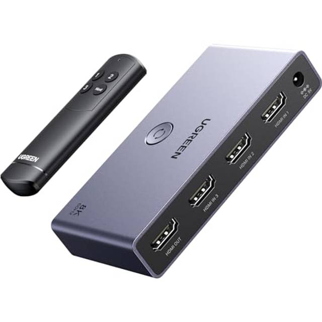 UGREEN HDMI 2.1 Switch 8K@60Hz HDMI Splitter 3 in 1 out HDMI Switch Stöd VRR & ALLM, Dolby Vision, Kompatibel med PS5, Xbox, Apple TV, DVD Spelare