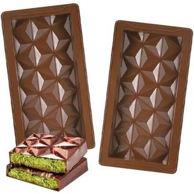 SHEIN 1/2/3 Pcs Silicone Rectangular Baking Mold, Reusable Thick Chocolate Bar Mold Suitable For Chocolate, Almonds, Candies - Ideal For Wedding, Birthday,