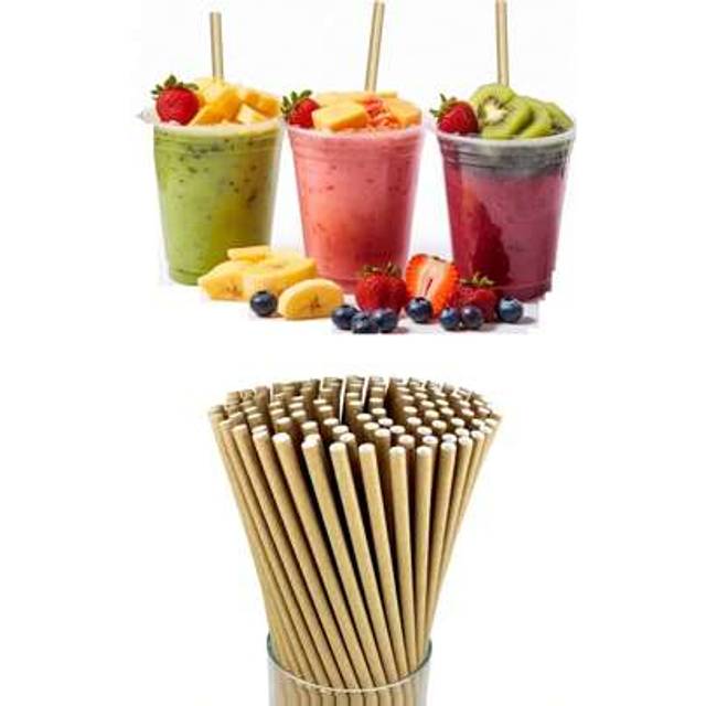 SHEIN 100/200/300/400PCS Natural Kraft Paper Straws, Natural Kraft Paper Strawsbiodegradable, Drinking Bulk, For Party Supplies, Bridal, Birthday, Mixed Dri