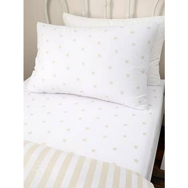 Bianca Mini Star & Stripes 100% Cotton Fitted Sheet - Natural - Double