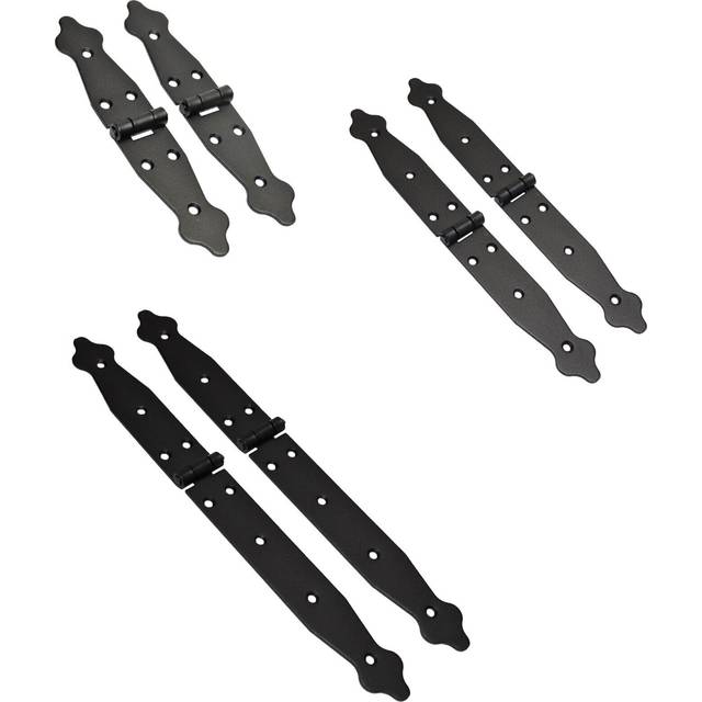 2 x high quality black backflap hinges heavy duty strap tee shed gate door box