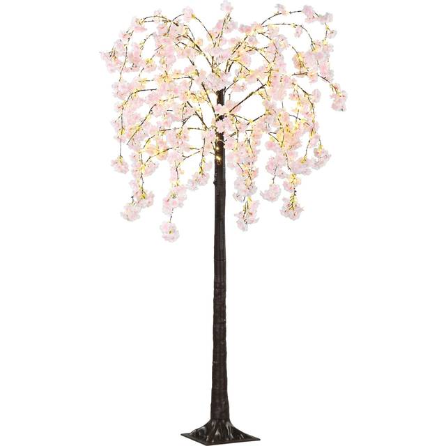 HOMCOM 180cm Cherry Blossom Tree Light with 350 LED Lights Fake Sakura Tree | TJ Hughes