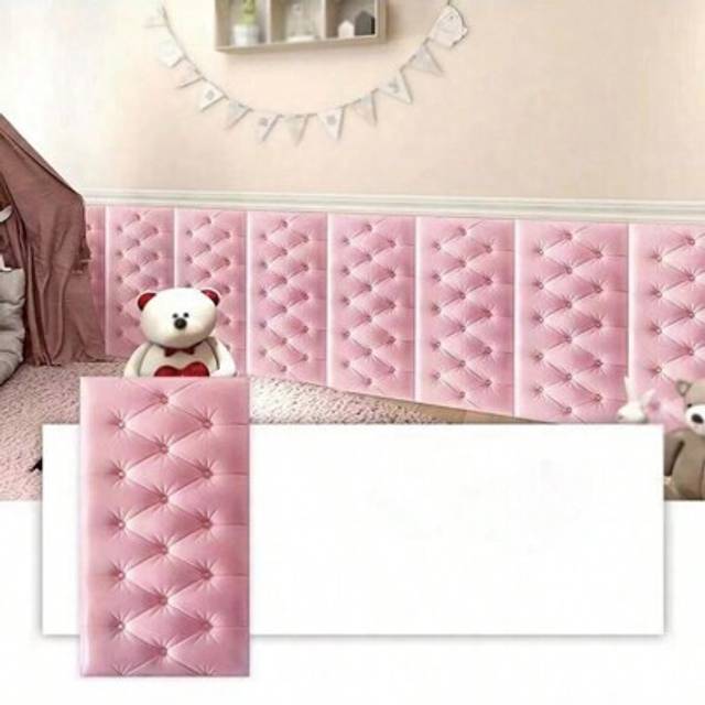 SHEIN 4pcs/6pcs Self-Adhesive 3D Soft Padding Wall Stickers For Tatami Bed Headboard, TV Background, Bedroom, Living Room, Kindergarten, Renovation Stickers