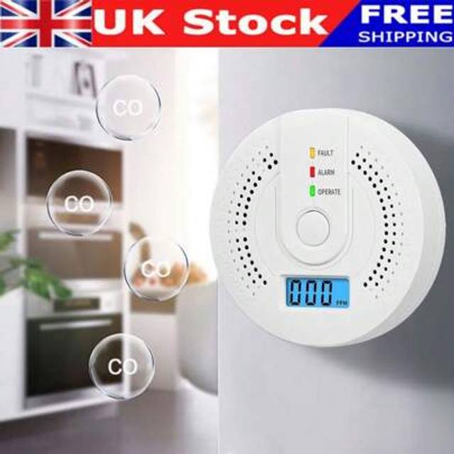 SHEIN Carbon Monoxide Detector,Carbon Monoxide Alarm, CO Detector With LED Digital Display (Battery NOT Included)
