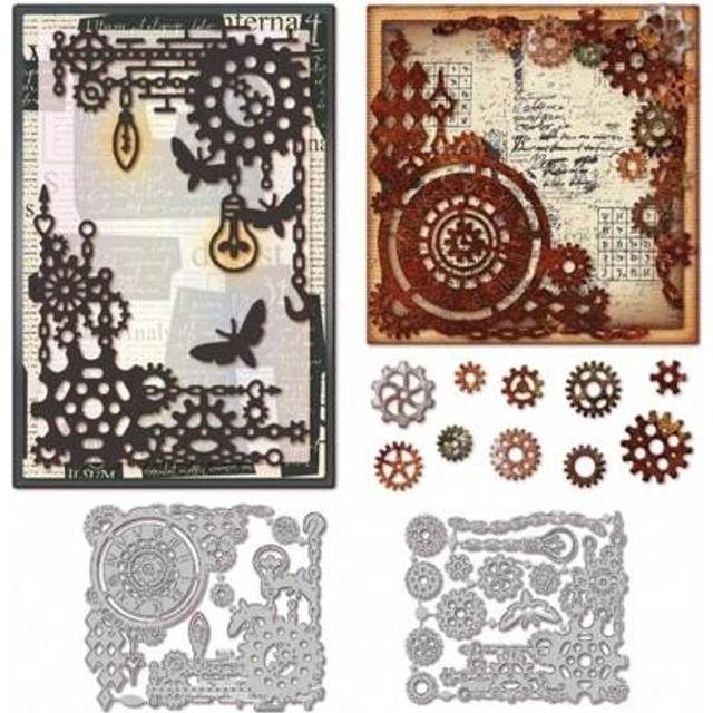 SHEIN Industrial Corner Cutting Dies For Card Making Gears Background Cut Die For DIY Scrapbooking Journal Embossing Paper Craft Decor