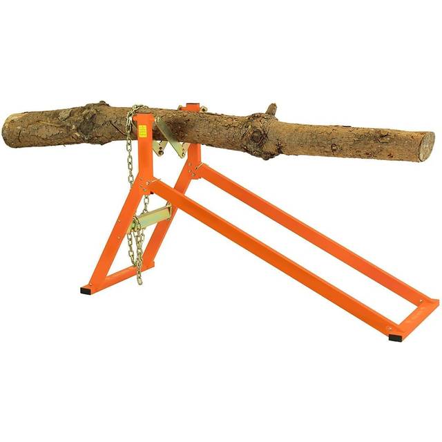 Saw horse wood log holder for chainsaw cutting – heavy duty stand