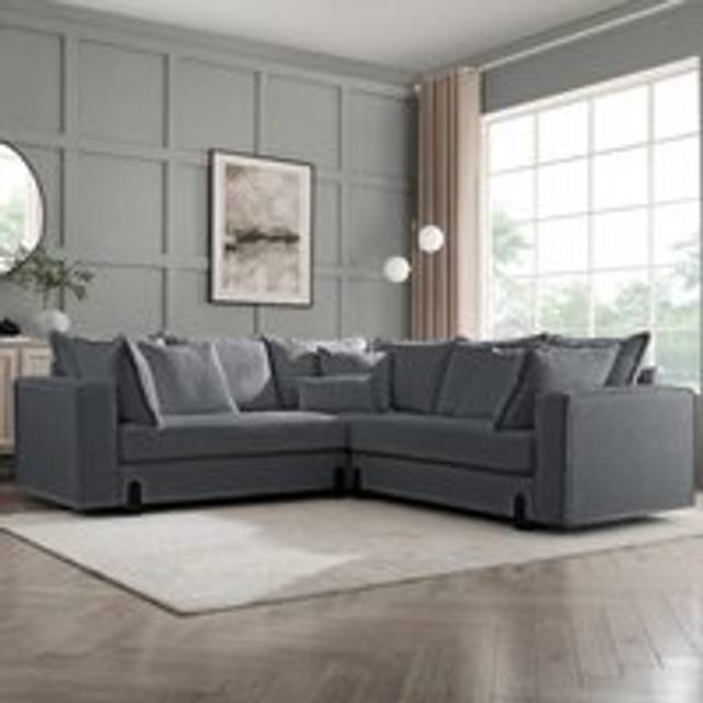 Hayley Corner Sofa - Dark Grey - Large