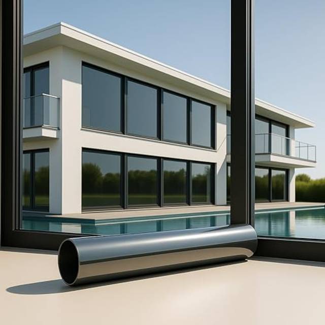 MARAPON® Spegelfolie fönster, insynsskydd [60 x 200 cm] fönsterfilm solskydd utomhus utan rester – spegelfolie fönster insynsskydd – solskyddsfolie för fönster – mörkläggande takfönster