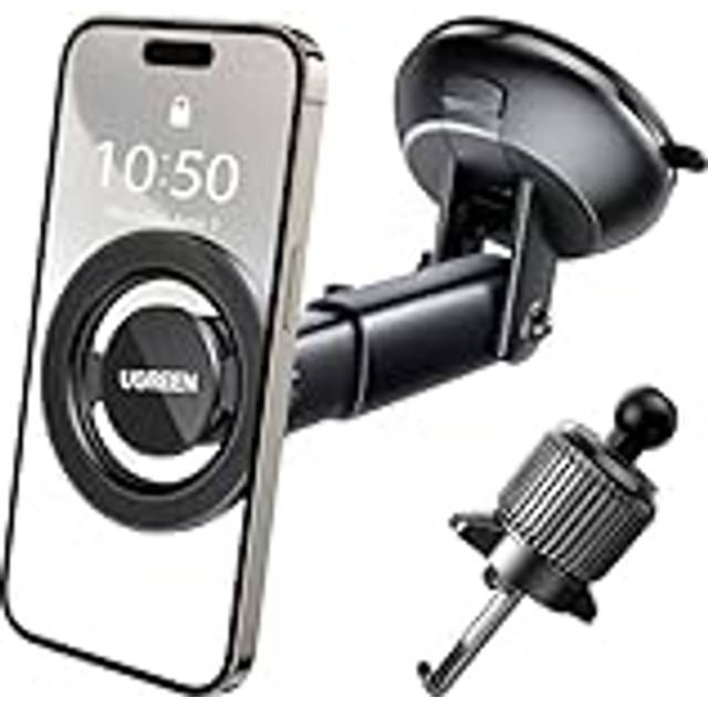 UGREEN MagSafe Bil Telefonhållare 2 i 1 Bilhållare Magnet 360° Roterbar Bil Ventilation och Sugkopp Kompatibel med iPhone 16/15/14/13/12 Pro Max Mini och Alla Smartphones