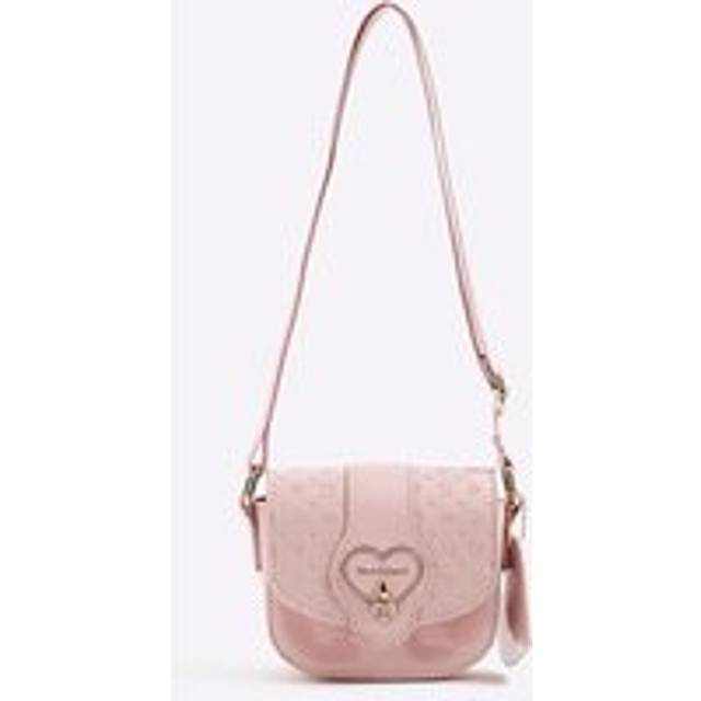 River Island Girls Pink Monogram Heart Cross Body Bag - One Size