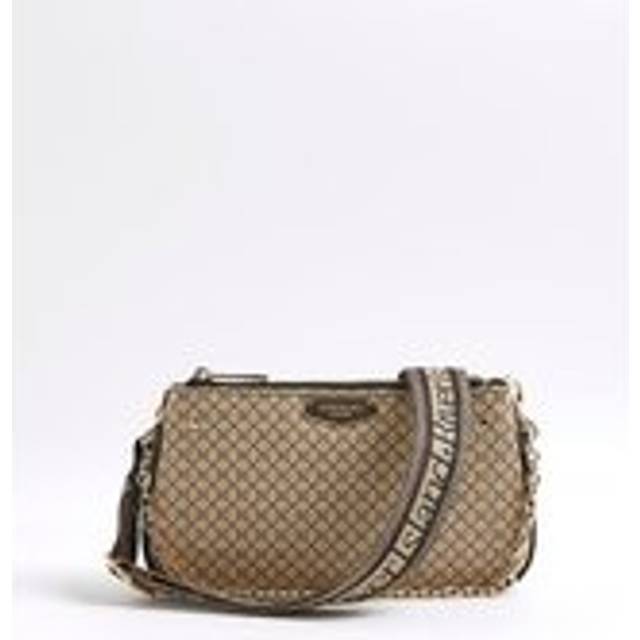 River Island Womens Brown Monogram Print Chain Cross Body Bag - One Size
