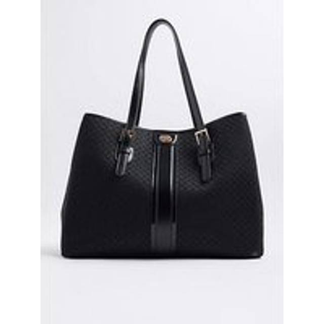 River Island Womens Black Jacquard Monogram Shopper Bag - One Size