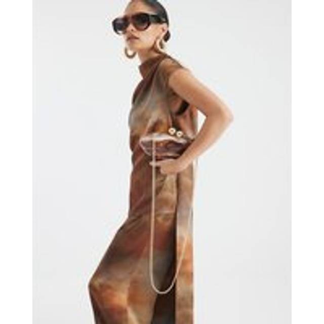 River Island Womens Brown Marble Pebble Box Clutch Bag - One Size