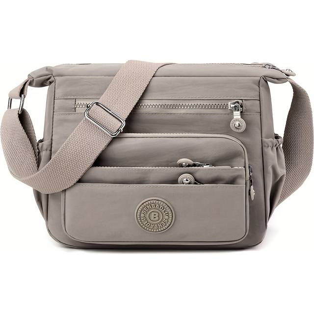 TEMU Chic Black Nylon Crossbody Bag For Women - Lightweight, Adjustable Strap, Multi- For Travel, Shopping, Dates & School