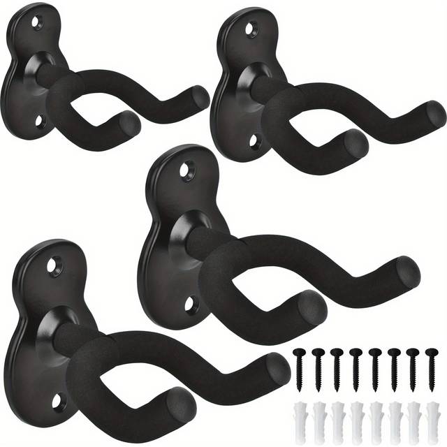 TEMU Guitar Hangers, Metal Wall Mounted Guitar Hook Are Suitable For Folk Music, Bass, Electric Guitar, Classical Guitar And Other Musical Instruments, 2packs, 3packs, 4packs