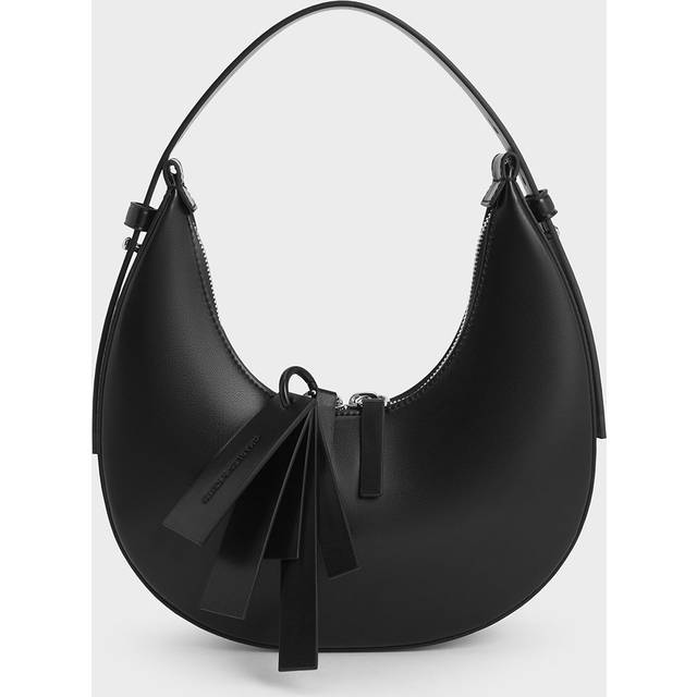 CHARLES & KEITH Carey Crescent Faux Leather Hobo Bag