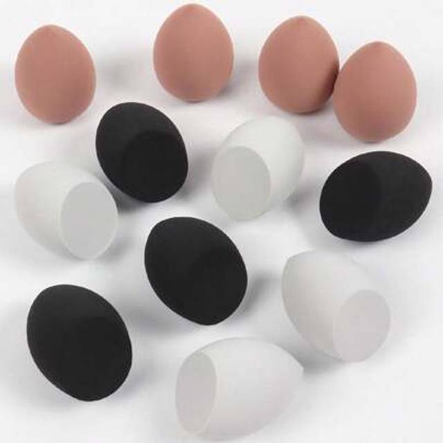 SHEIN 12pcs Medium Makeup Eggs, Mixing Beauty Sponge For Liquid, Cream, And Powder Flawless Application, Multicolor Cosmetic Sponge For All Skin Types, Late