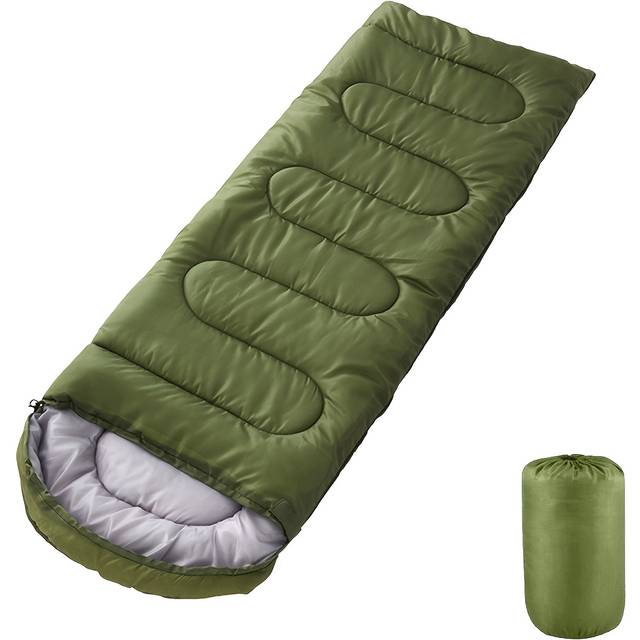TEMU Ultra-warm Camping Sleeping Bag And Head Cover, Ideal For Outdoor Camping, Lightweight Survival Sleeping Bag Suitable For All , Portable For Hiking And Activities - Zipper Closure, Single