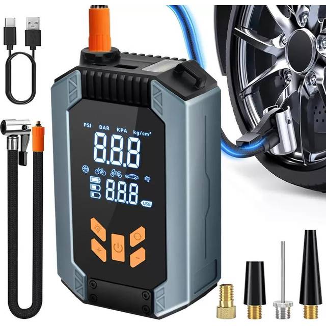 TEMU Cordless Digital Tyre Inflator Electric Portable Car Tyre Inflator Air Compressor, 150psi Usb Rechargeable Car Tyre Pump Digital Cordless Tyre Inflator With Led Light For Car Motorcycle