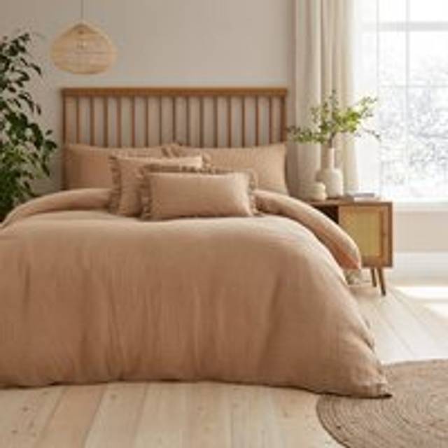 Cotton Muslin Duvet Cover and Pillowcase Set - Putty