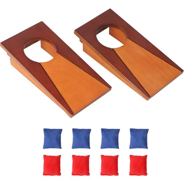 "GSE Mini 10""""x5"""" Tabletop Cornhole Toss Game Set with 8 Bean Bags  Wo"