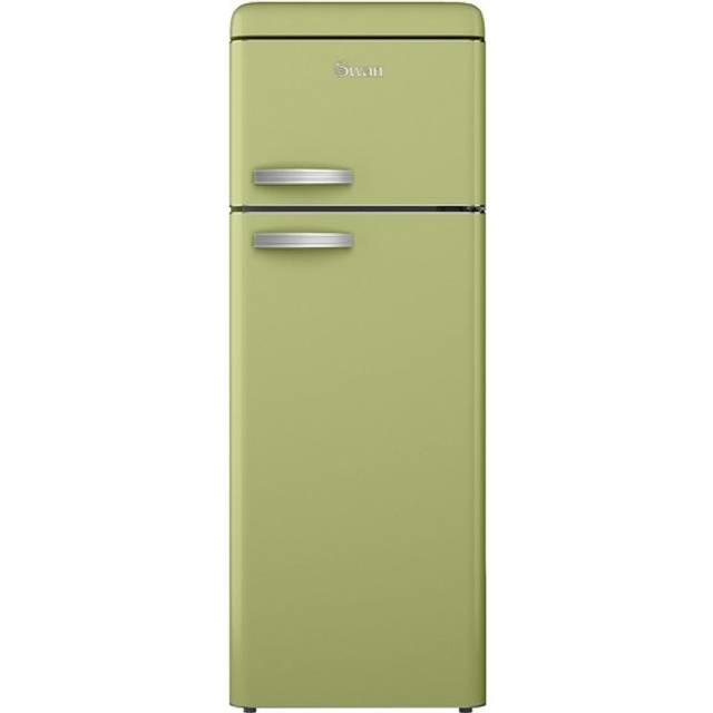 Swan Retro SR11010GNE 150cm High 70/30 Small Frost Free Fridge Freezer - Green - E Rated