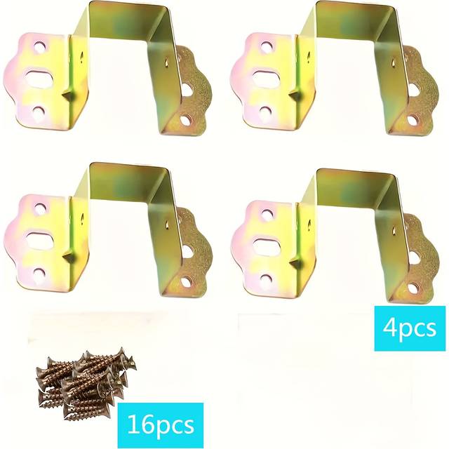 TEMU 20pcs Heavy-duty Metal Bed Bracket Set With Screws - , Strong Corner Support Hooks For Furniture