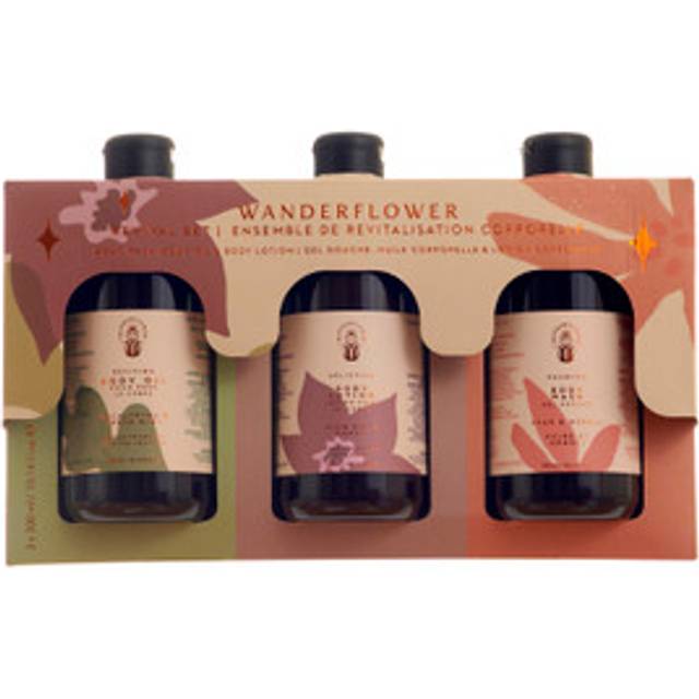 Wanderflower body revival, body wash, body oil & body lotion gift set 3 x 300ml