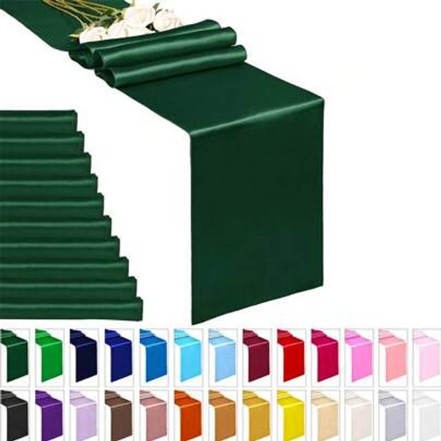 SHEIN 2pcs/10pcs Multi-Color Satin Table Cloth 30*275cm Long, Premium Silky Smooth Fabric Tablecloths For Wedding, Birthday Party, Banquet, Graduation, Enga