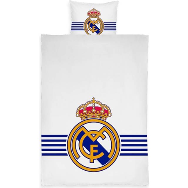 Licens Real Madrid Sengetøj Hvidt Vendbart 140x200 cm Dynebetræk Hvid (200x140cm)