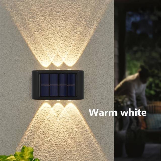 TEMU 2-pack Solar Wall Lights, Outdoor Patio Lighting For Landscape Wash Wall Lights, 0 Electricity Bill, Wireless Design For External Walls