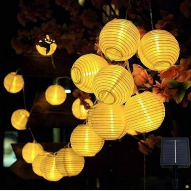 SHEIN 1PC 5M10LED/8M20LED Outdoor Solar White Lantern String Light, With 8 Lighting Modes,Suitable For Wedding, Garden, Party, And Courtyard Decoration ï»¿