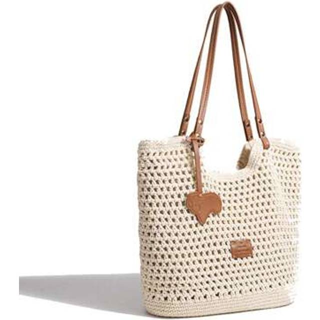SHEIN Woven Bag Women&#39;s Hand-Held Straw Bag Large Capacity Hollow Beach Bag Summer Seaside Vacation