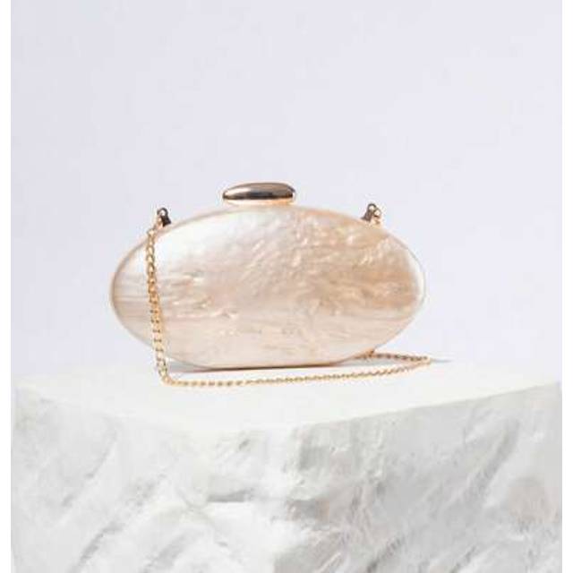 SHEIN French Elegant Acrylic Teardrop Oval Clutch Bag, Versatile New Style Evening Box Bag, Sophisticated Women&#39;s Handbag For Party, Wedding, Marble Pattern