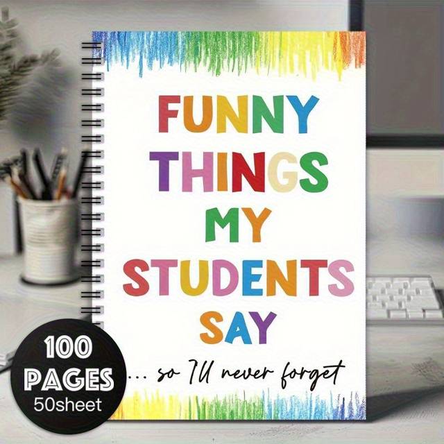 TEMU Student Quote Notebook, Spiral Bound, Teacher's Diary, Suitable For Office And School Supplies, Teacher Appreciation Gift