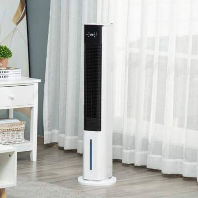 SHEIN HOMCOM 42&#34; Portable Air Cooler, 6L Tank Humidifier Evaporative Ice Cooling Fan Water Conditioner Unit With 3 Modes, 3 Speed, Remote, Timer, Oscillatin