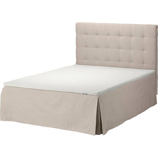 SKOTTERUD / RYKKINN resårbotten med sänggavel, fast/Nisseholm Hillared beige, 120x200 cm