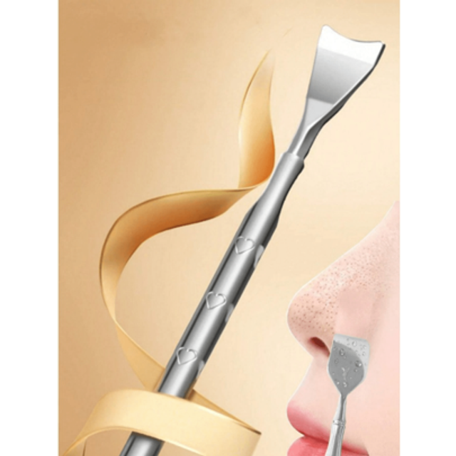 SHEIN 1pc Stainless Steel Blackhead & Comedone Remover Tool,Blackhead Remover Tool Set, Comedone Extractor Kit, Double-Sided Pimple Popper Tool, Facial Acne