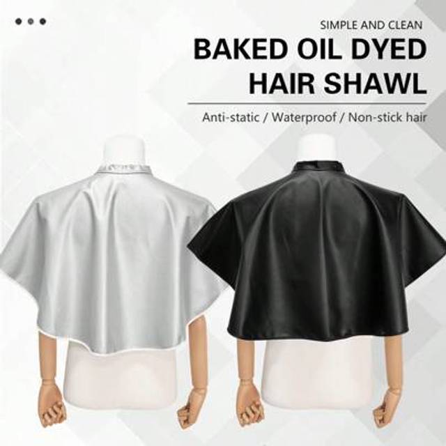SHEIN Leather Waterproof Shampoo Cape, Salon Hairdressing Cloak For Highlighting, Dyeing, Perming, Hair Washing And Makeup, Hairdressing Accessories