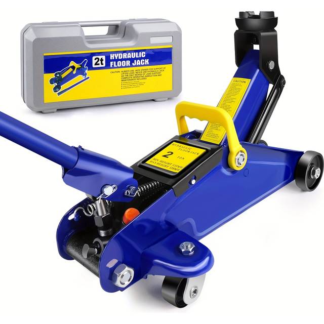TEMU Car Lift Jack Low Profile Floor Jack Hydraulic Trolley Service, 2 Tonne/ 4000lbs Load Capacity, Lift Range 5.3" To 12.6", With Carry Case