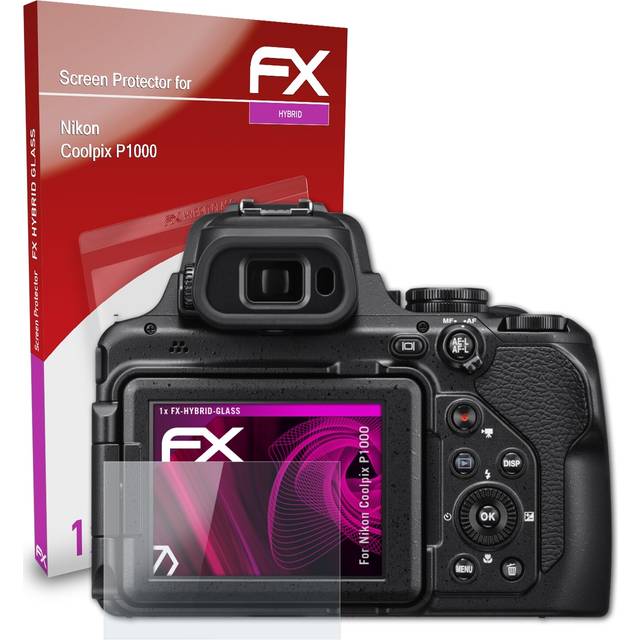 Atfolix glass protector for nikon coolpix p1000 9h hybrid-glass