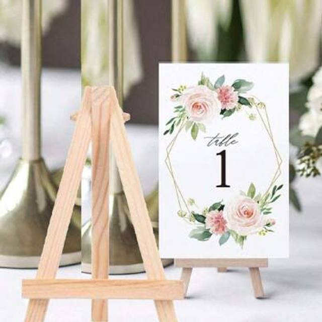 SHEIN 1/5/10 Pcs Mini Wooden Easel, Mini Artist Wooden Easel, Triangular Easel, Wooden Wedding Table Card Holder And Display Stand, Easel For Art And Crafts