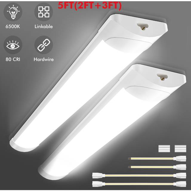 TEMU 5ft Led Batten Tube Light Shop Lights Workbench Garage Ceiling Fixture Cool White